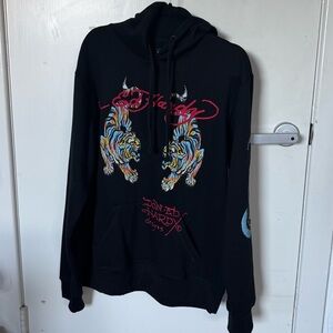 Ed Hardy Crawling Tiger Hoodie Black